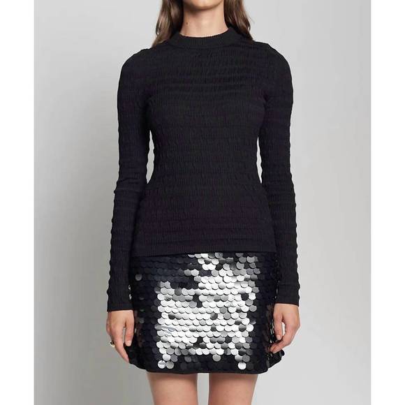 NEW ELEVEN SIX clara mockneck sweater in black - Picture 1 of 3